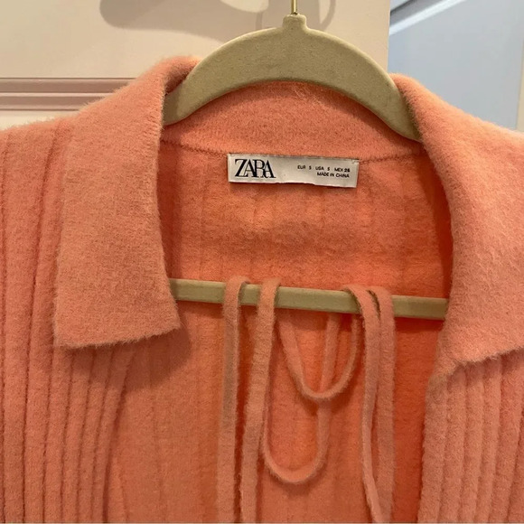 Zara Pink Fuzzy Wrap Knit Sweater - Picture 11 of 11